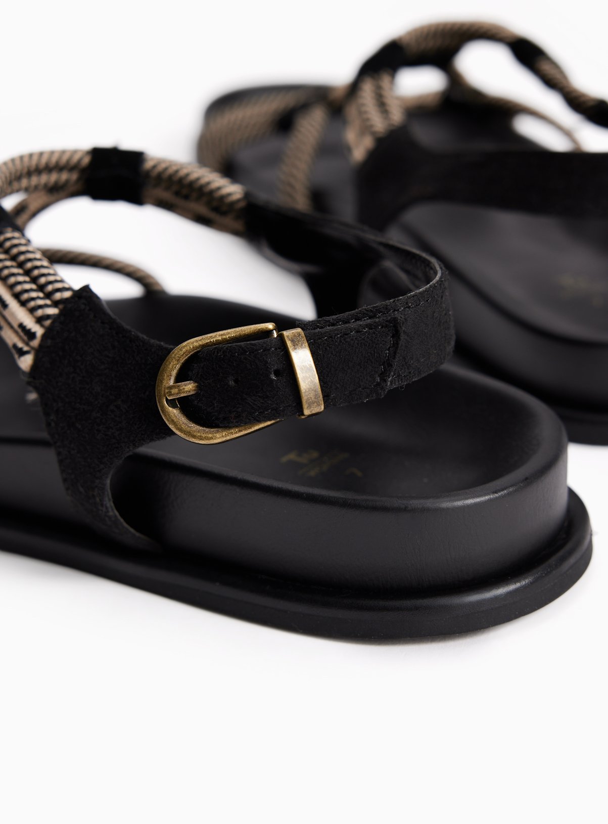 Brown Rope Detail Strappy Sandals 3 - Image 4 thumbnail